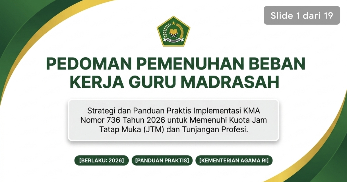 Perubahan Besar Beban Kerja Guru Madrasah: Menguak Isi KMA Nomor 736 Tahun 2026